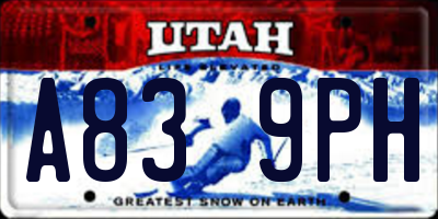 UT license plate A839PH