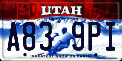 UT license plate A839PI