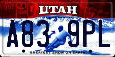 UT license plate A839PL