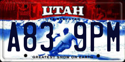 UT license plate A839PM