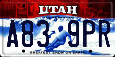 UT license plate A839PR