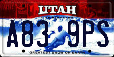 UT license plate A839PS