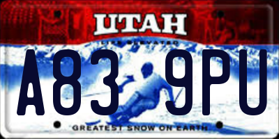 UT license plate A839PU