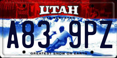 UT license plate A839PZ