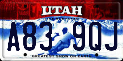 UT license plate A839QJ