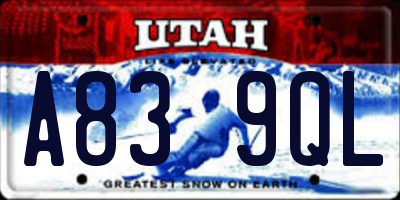 UT license plate A839QL
