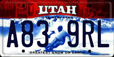 UT license plate A839RL