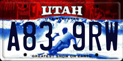 UT license plate A839RW