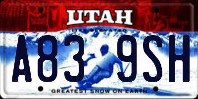UT license plate A839SH