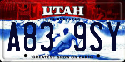 UT license plate A839SY