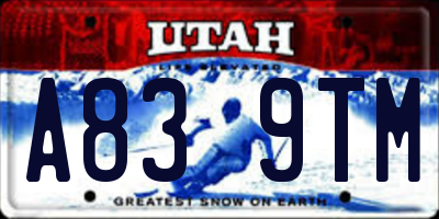 UT license plate A839TM