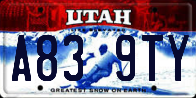 UT license plate A839TY