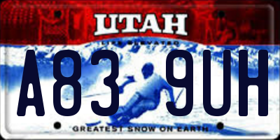 UT license plate A839UH