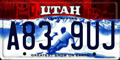 UT license plate A839UJ