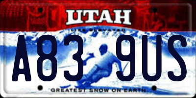 UT license plate A839US