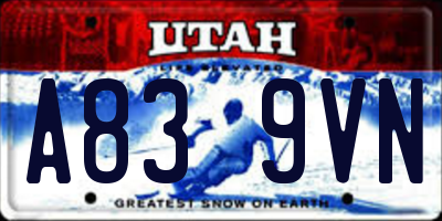 UT license plate A839VN
