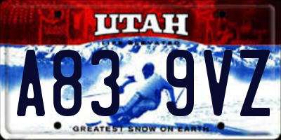UT license plate A839VZ