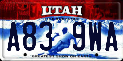 UT license plate A839WA