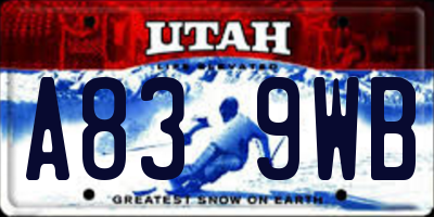 UT license plate A839WB