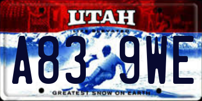 UT license plate A839WE