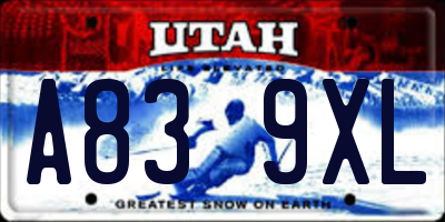 UT license plate A839XL