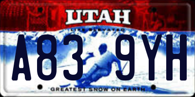 UT license plate A839YH