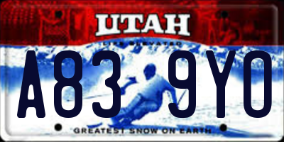 UT license plate A839YO