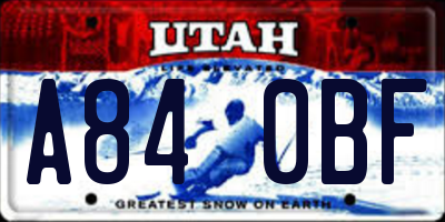 UT license plate A840BF