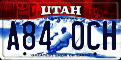 UT license plate A840CH