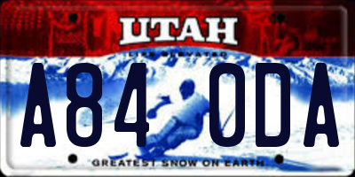 UT license plate A840DA