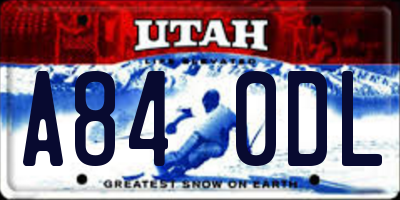 UT license plate A840DL