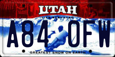 UT license plate A840FW