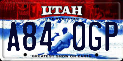 UT license plate A840GP