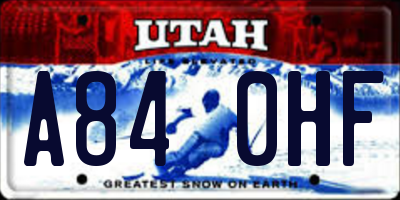 UT license plate A840HF