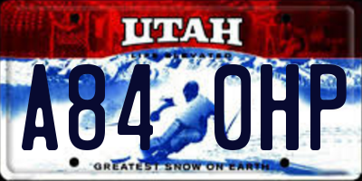 UT license plate A840HP
