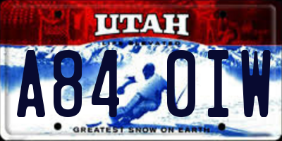 UT license plate A840IW