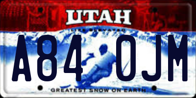 UT license plate A840JM