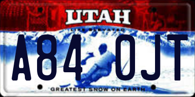 UT license plate A840JT