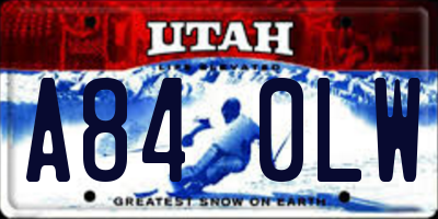 UT license plate A840LW