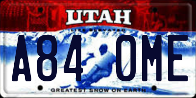 UT license plate A840ME