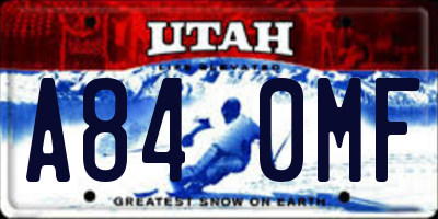 UT license plate A840MF