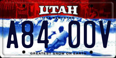 UT license plate A840OV