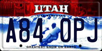 UT license plate A840PJ