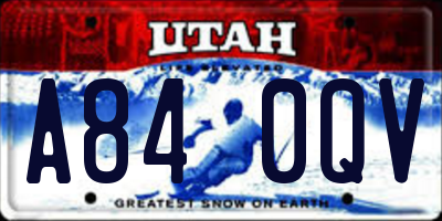 UT license plate A840QV