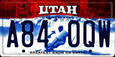 UT license plate A840QW