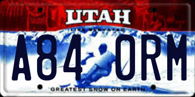 UT license plate A840RM