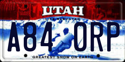 UT license plate A840RP
