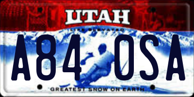 UT license plate A840SA