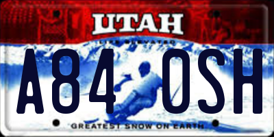UT license plate A840SH
