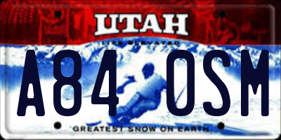 UT license plate A840SM